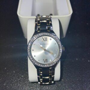 Kim Rogers | Stainless Steel Watch w/ Gold Accents & Diamonds around Face | NWT